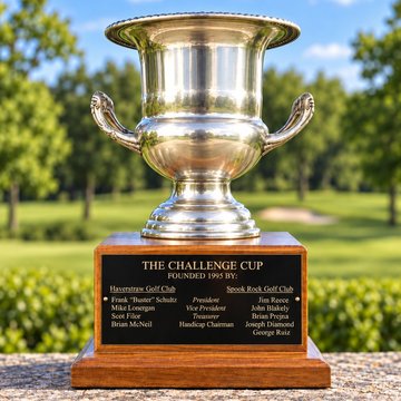 The Challenge Cup trophy on its base