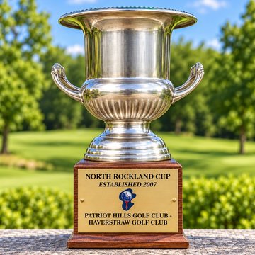 The North Rockland Cup trophy on its base